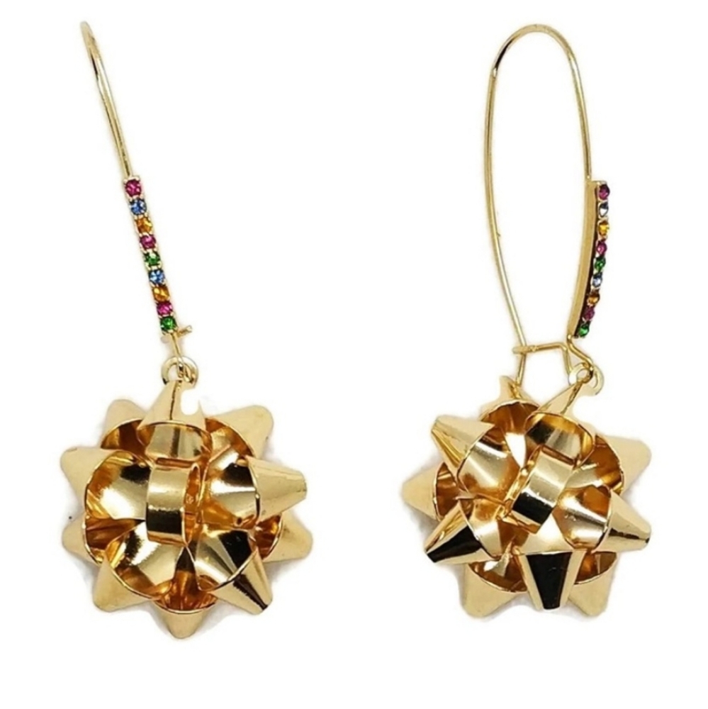 Betsey Johnson Bow Earrings - Picture 2 of 2